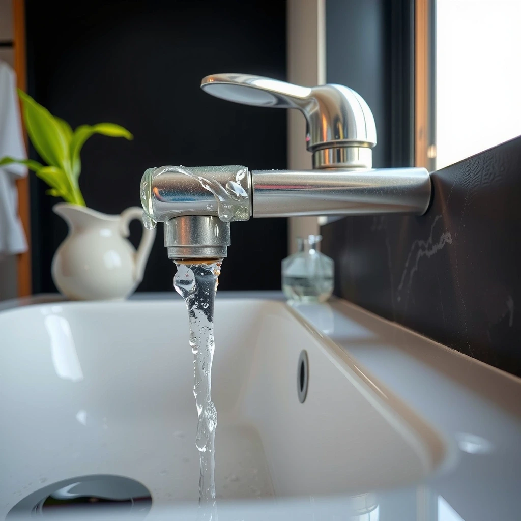 Sparkling faucet macro